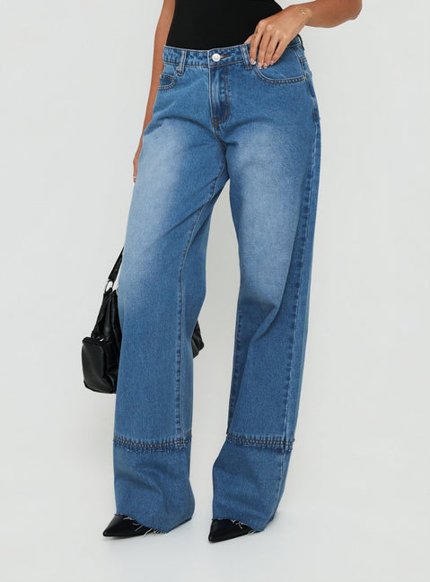 Holidayer Mid Rise Jeans Mid Blue Wash
