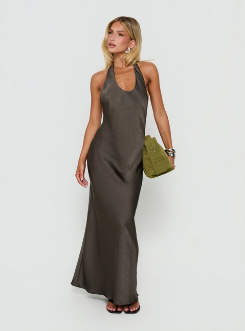 Bare Halter Maxi Dress Mocha