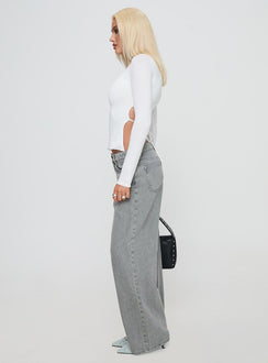 Ellanor Low Rise Straight Leg Jeans Washed Grey Petite Low Rise Jeans Jeans 