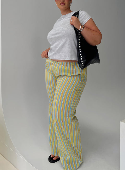 back view of model wearing Princess Polly Limestone Pants Multi Curve High Rise Pants Pants 