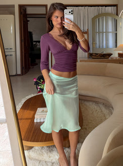 Featuring the Sidori Sheer Midi Skirt Jelly Mint in womens-skirts with midi length front view of model wearing Princess Polly