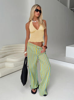 front view of model wearing Princess Polly Limestone Pants Multi Low Rise Pants Pants 