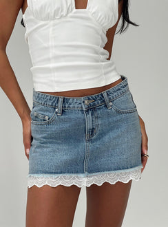 Miyuki Denim Mini Skirt Mid Wash Mini Skirts Skirts 