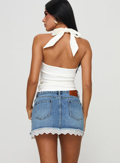 Miyuki Denim Mini Skirt Mid Wash Mini Skirts Skirts 