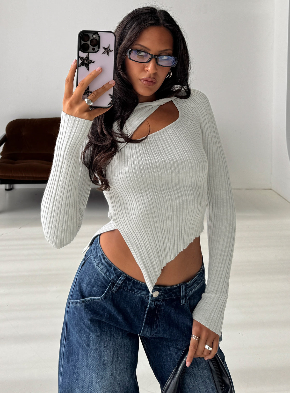 Ellara Long Sleeve Top Grey