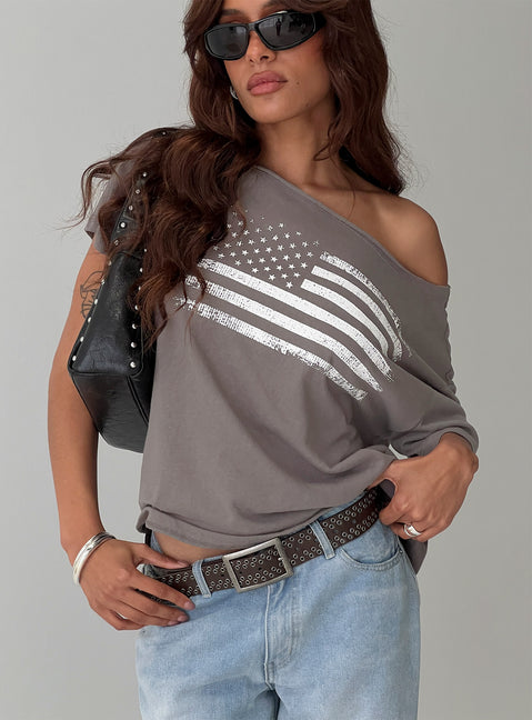 American Tune Graphic Top Washed Black