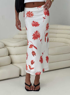 back view of model wearing Princess Polly Sun Soaked Midi Skirt Multi Midi Skirts Skirts 
