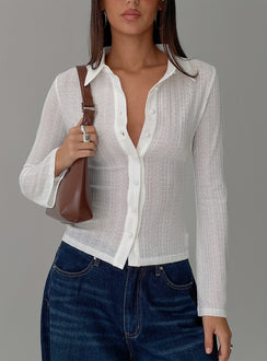 When You Sleep Long Sleeve Top White