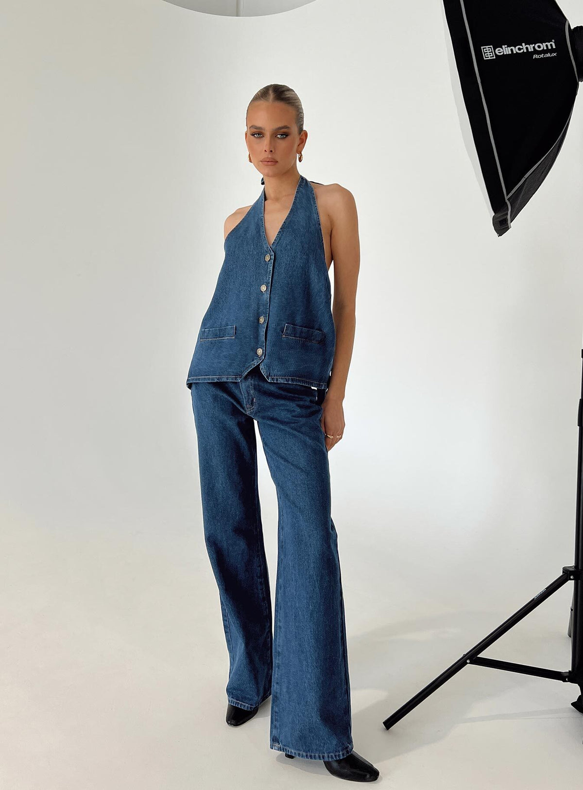 product Princess Polly Mid Rise  Top Model Jeans Dark Denim