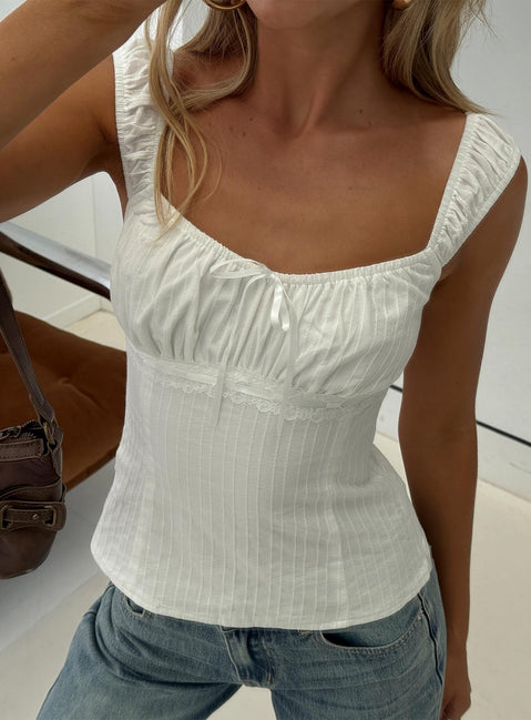 Garconne Textured Top White