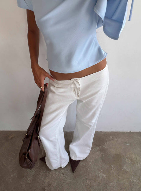 Featuring Buenos No Waist Low Rise Straight Leg Jeans in womens-jeans with low-rise front view of model wearing Princess Polly