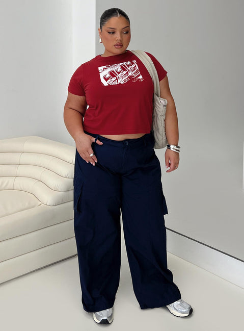 Major General Cargo Pant Navy Low Rise Pants Pants 