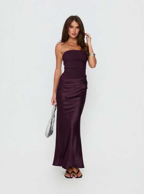 Lulita Strapless Maxi Dress Plum Petite