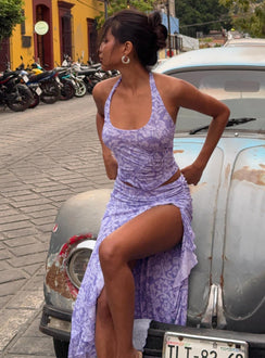 Rains And Pours Mesh Set Purple Floral