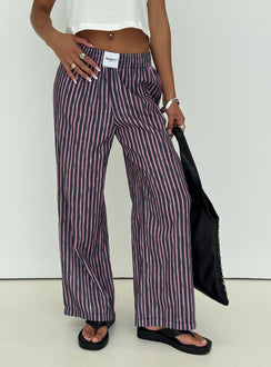 front view of model wearing Princess Polly Beach House Pants Multi Pants 