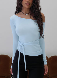 Kastor One Shoulder Long Sleeve Top Blue