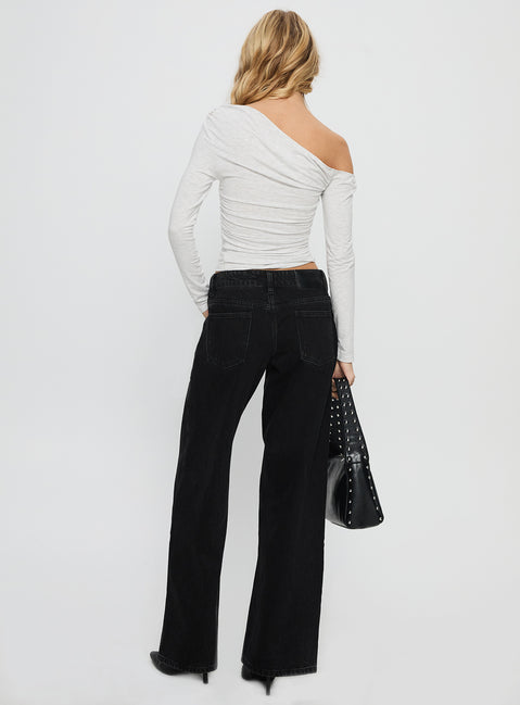 Ellanor Low Rise Straight Leg Jean Washed Black