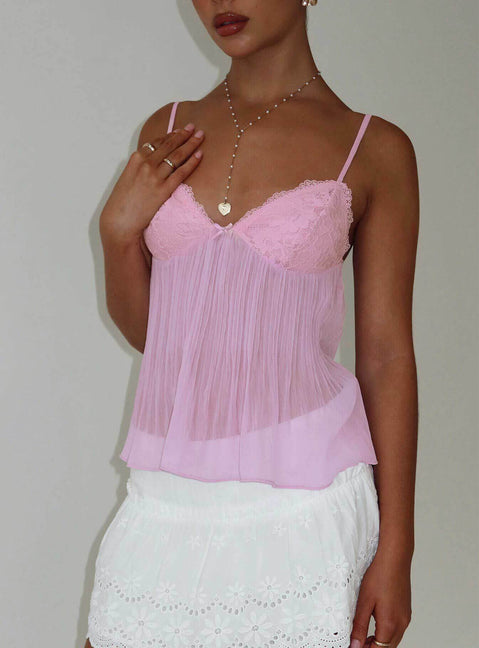Zami Pleat Top Pink