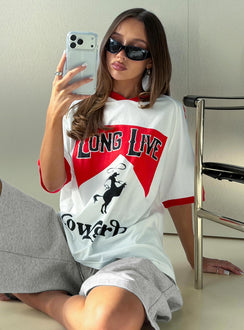 Long Live Cowgirls Oversized Graphic Tee White / Multi