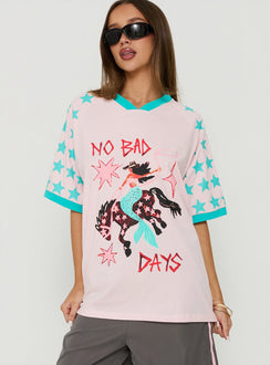No Bad Days Oversized Graphic Tee Pink / Multi