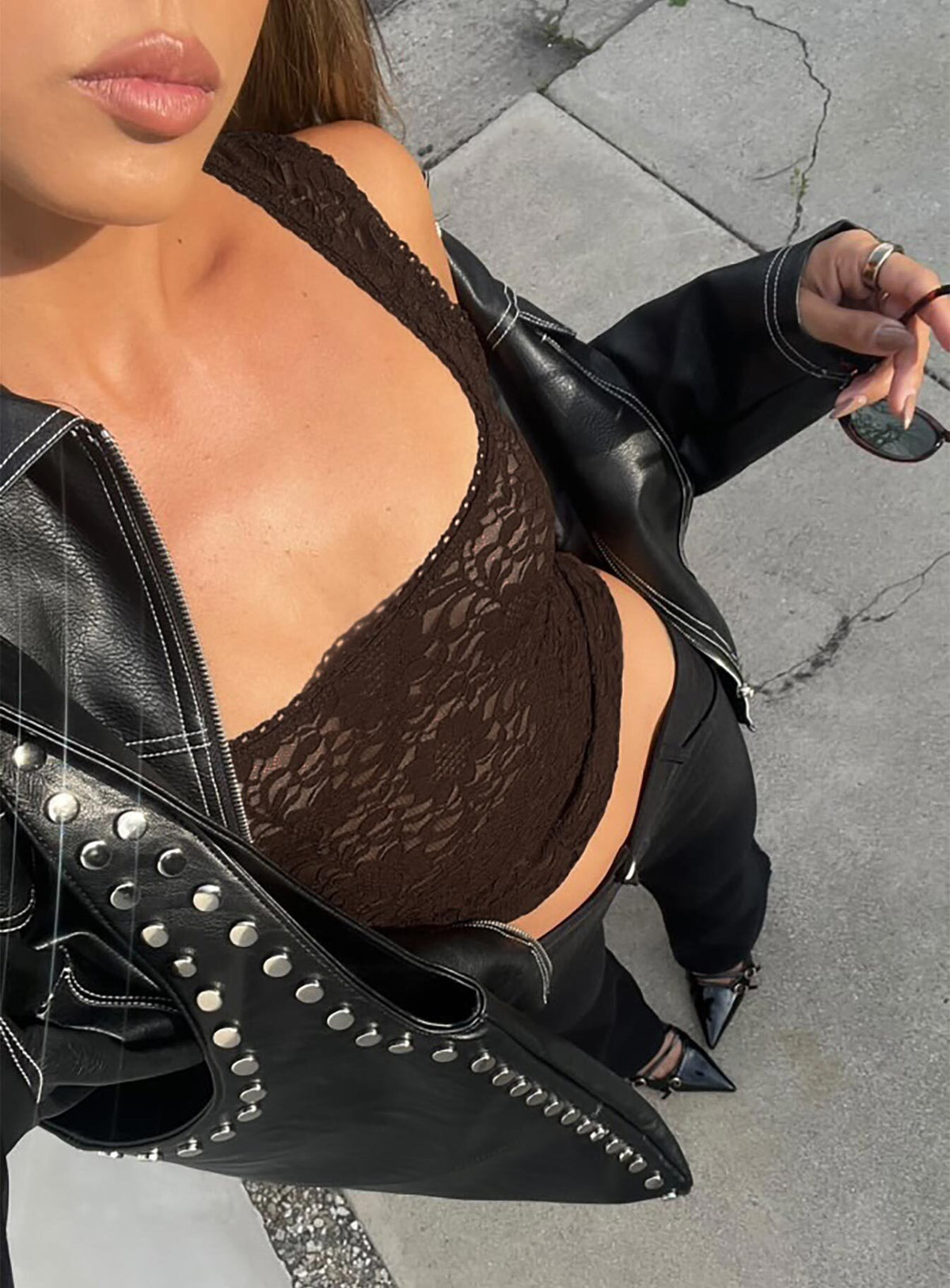 Bennington Lace Top Brown