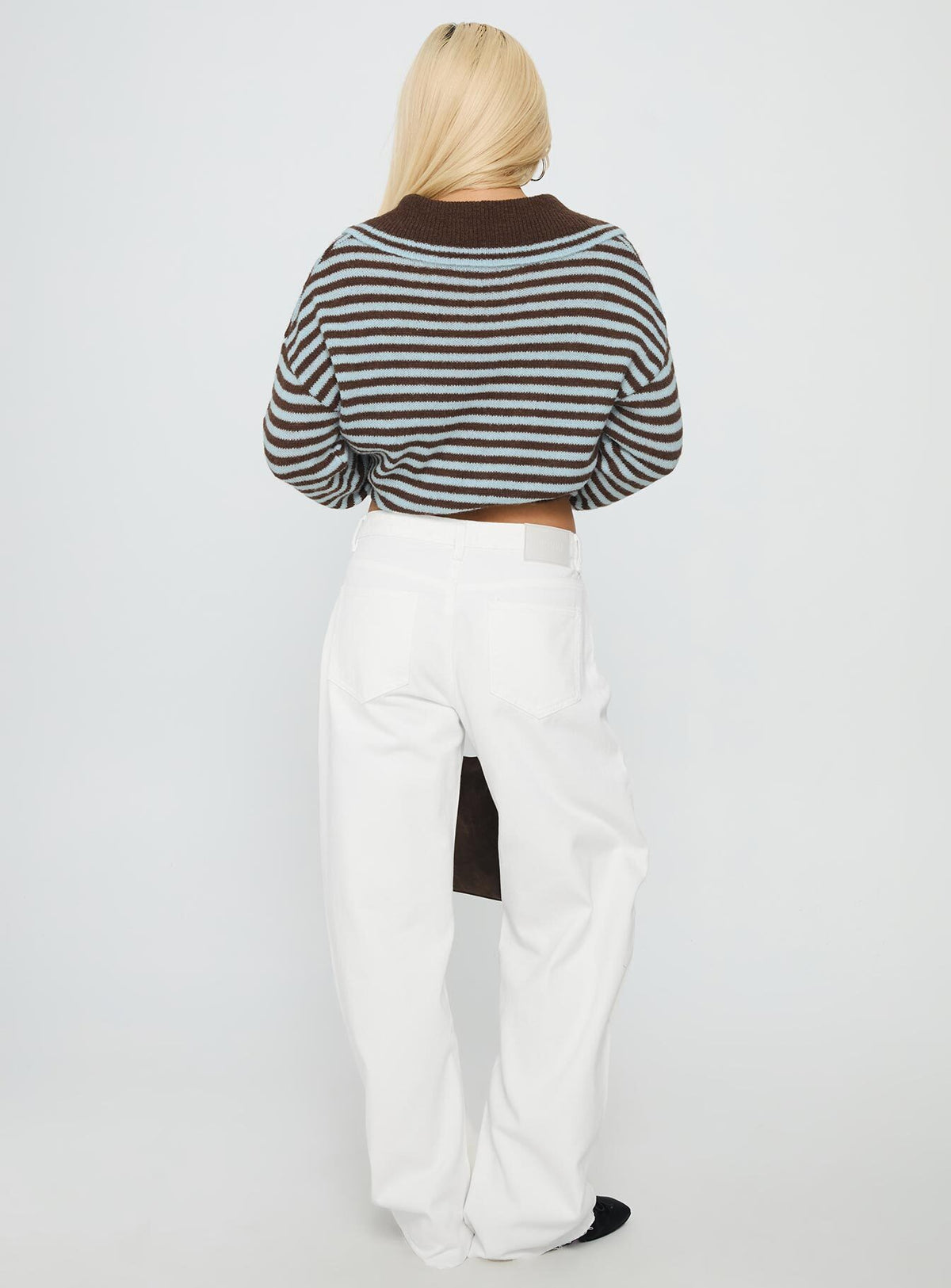 Kaio Mid Rise Barrel Leg Denim Jeans White Mid Rise Jeans Jeans 