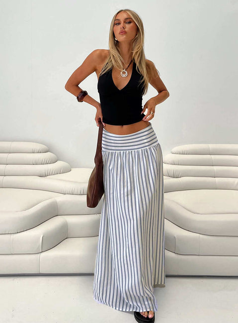   front view of model wearing Princess Polly Find Your Love Flowy Maxi Skirt White Maxi Skirts Skirts 