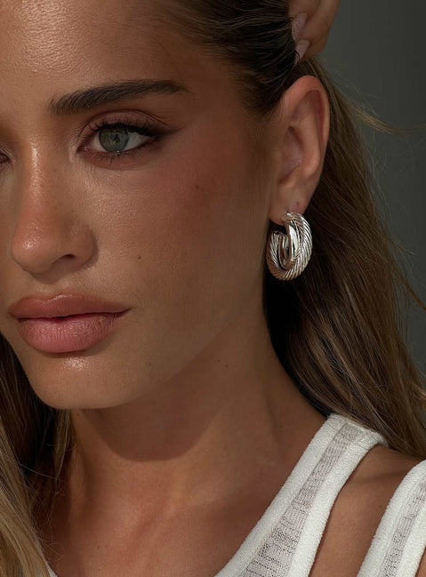 Aster Layered Hoops Silver