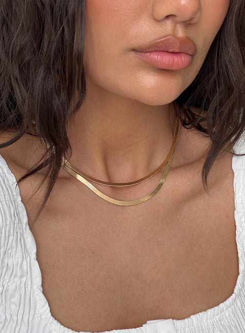 Follow Emotions Layered Necklace Gold