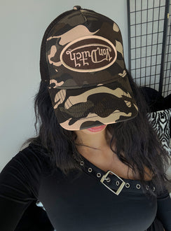 Von Dutch Multi Trucker Hat Brown Camo