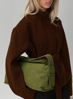 Seraphia Faux Suede Shoulder Bag Green