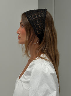 Keighla Crochet Hair Scarf Black