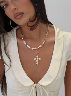 Isabellah Pearl Necklace Pack Gold
