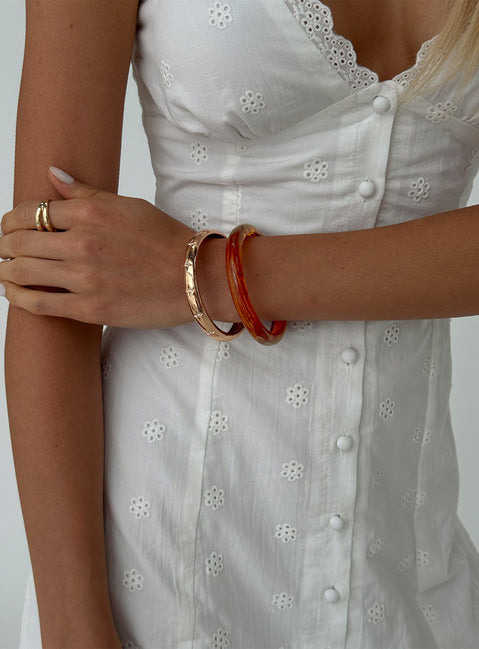 Rhi Rhi Diamante Resin Cuff Pack Brown / Gold