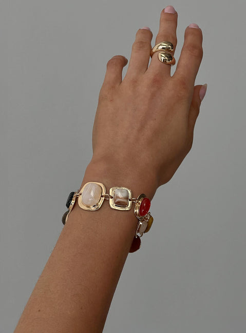 Show Off Gemstone Bracelet Gold