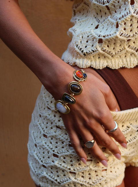 Jazlyn Stone Bracelet Gold