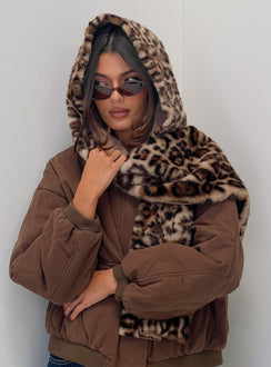 Freeze Fluffy Scarf Leopard