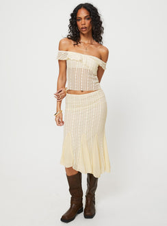 product Betharia Midi Skirt Cream Princess Polly  Midi Skirts 