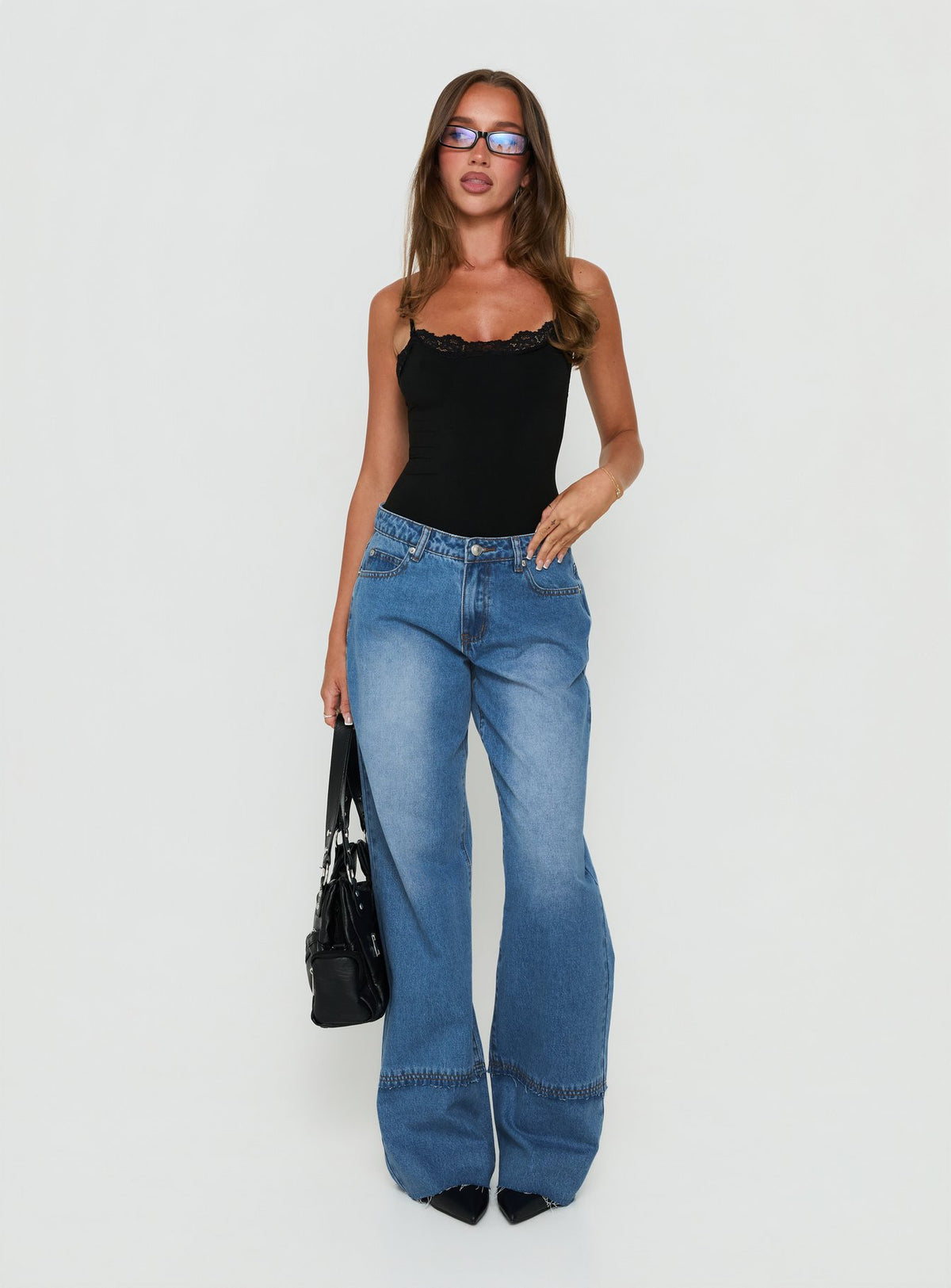 Zaydenna Lace Scoop Bodysuit Black