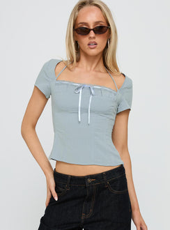 Trynia Short Sleeve Top Blue