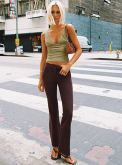 Sportia Flare Pants Brown