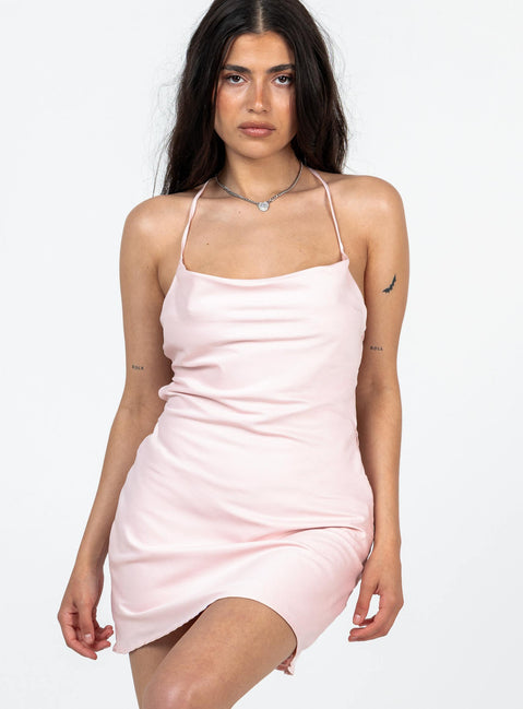 product Princess Polly High Neck  Celena Mini Dress Pink Petite
