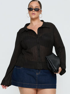 When You Sleep Long Sleeve Top Black Curve