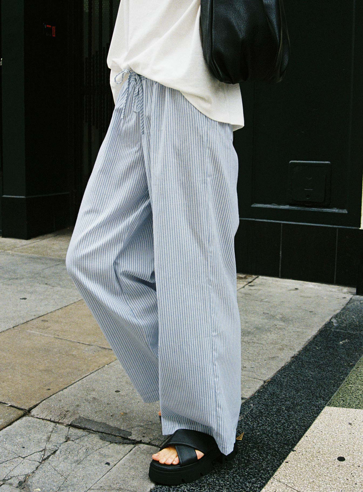 Holiday Tie Front Pant Blue/ White Stripe High Rise Pants Pants 