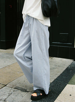 Holiday Tie Front Pant Blue/ White Stripe High Rise Pants Pants 