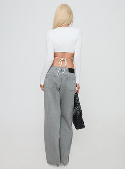 Ellanor Low Rise Straight Leg Jean Washed Grey