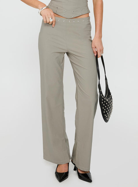 back view of model wearing Princess Polly Passionette Pants Olive Pants 