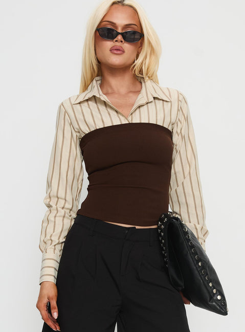 Dawnette Layered Long Sleeve Top Multi