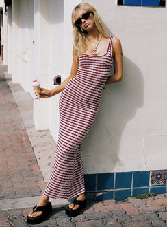front view of model wearing Princess Polly Praise Yourself Rib Maxi Dress Multi Scoop Neck 