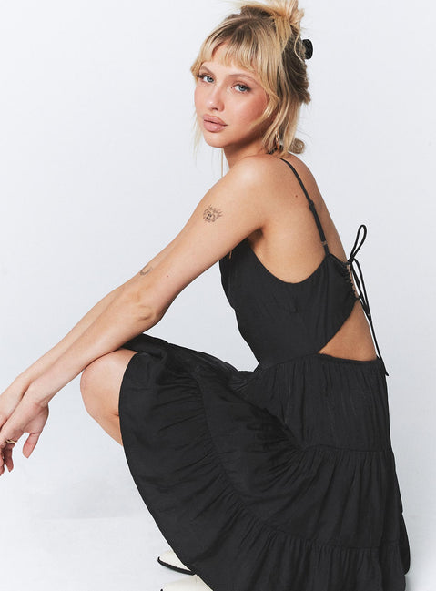 product Princess Polly Asymmetric Neckline  Summer Break Mini Dress Black